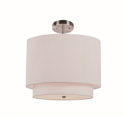 Trans Globe Lighting PND-801 IV 1 Light Pendant in Brushed Nickel (Ivory shade)